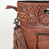 American Darling GIBGX473 Hand Tooled Hair On Genuine Leather Women Bag Western Handbag Purse