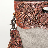 American Darling GIBGX473 Hand Tooled Hair On Genuine Leather Women Bag Western Handbag Purse