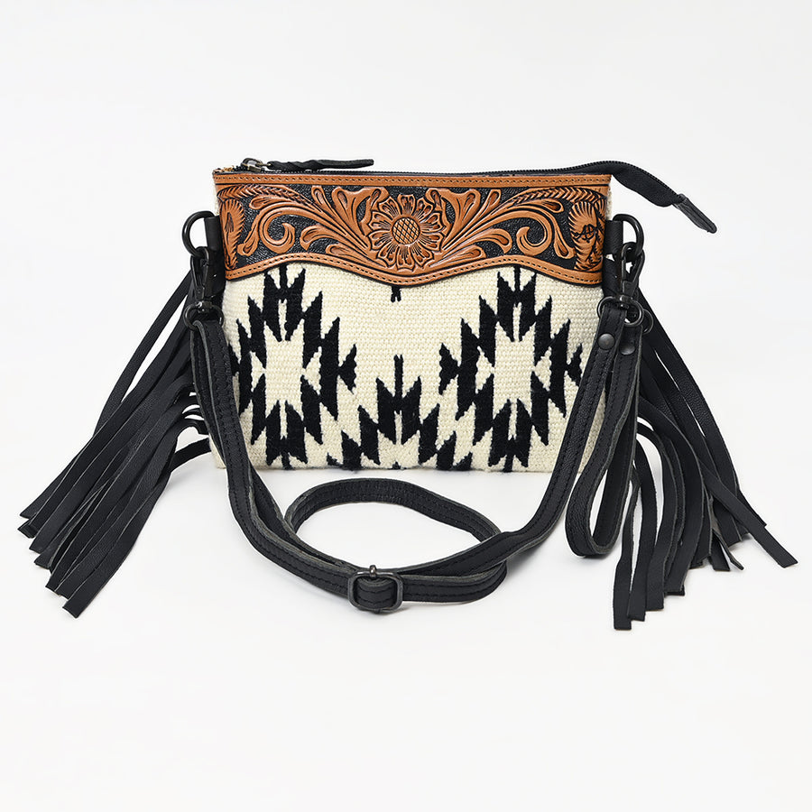 American Darling Cross Body Hand Tooled Saddle Blanket Genuine Leather Western Women Bag Handbag Purse | Crossbody for Cute