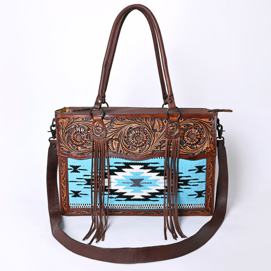 American Darling Tote Hand Tooled Hair on Genuine Leather Western Women Bag Handbag Purse | Travel Bags College Casual