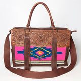 American Darling Tote Hand Tooled Hair On Genuine Leather Women Bag Western Handbag Purse