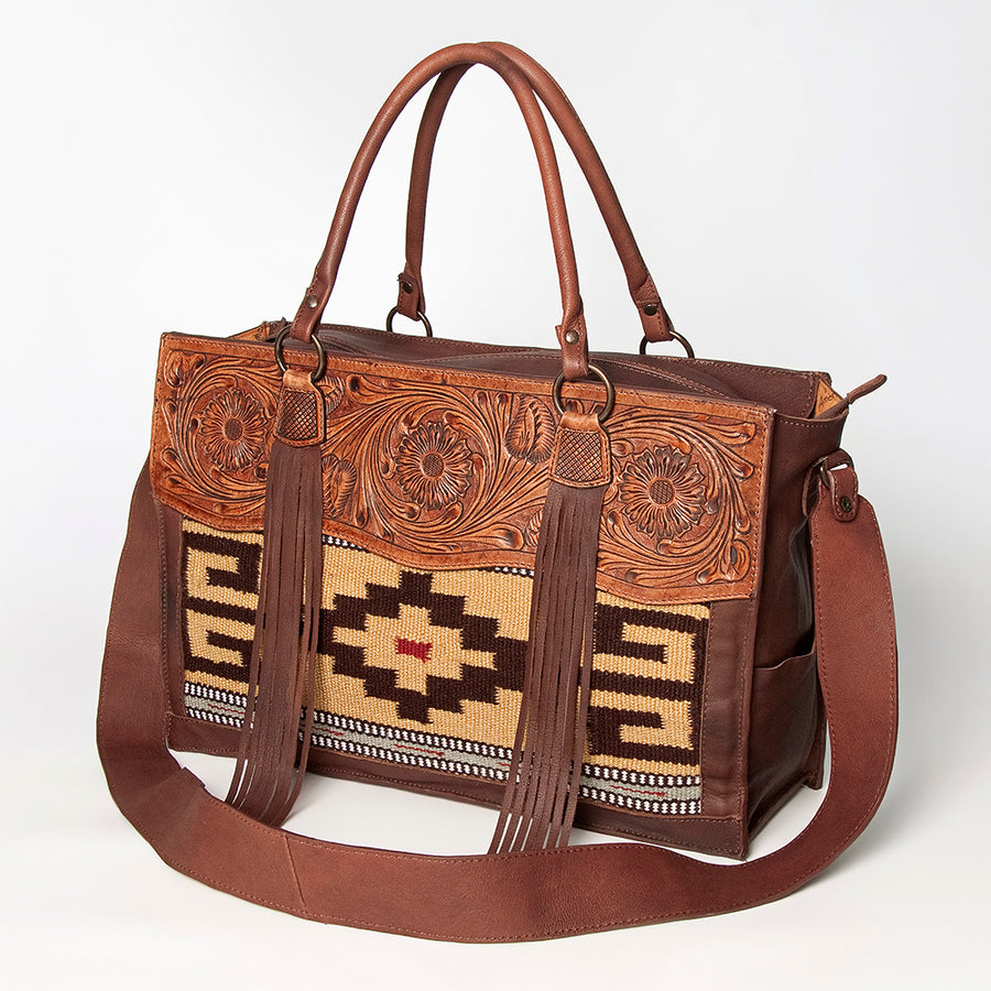 American Darling Tote Hand Tooled Saddle Blanket Genuine Leather Western Women Bag Handbag Purse | Travel Bags - Uhorse
