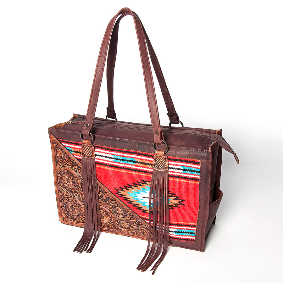 American Darling Tote Hand Tooled Hair on Genuine Leather Western Women Bag Handbag Purse | Travel Bags College Casual