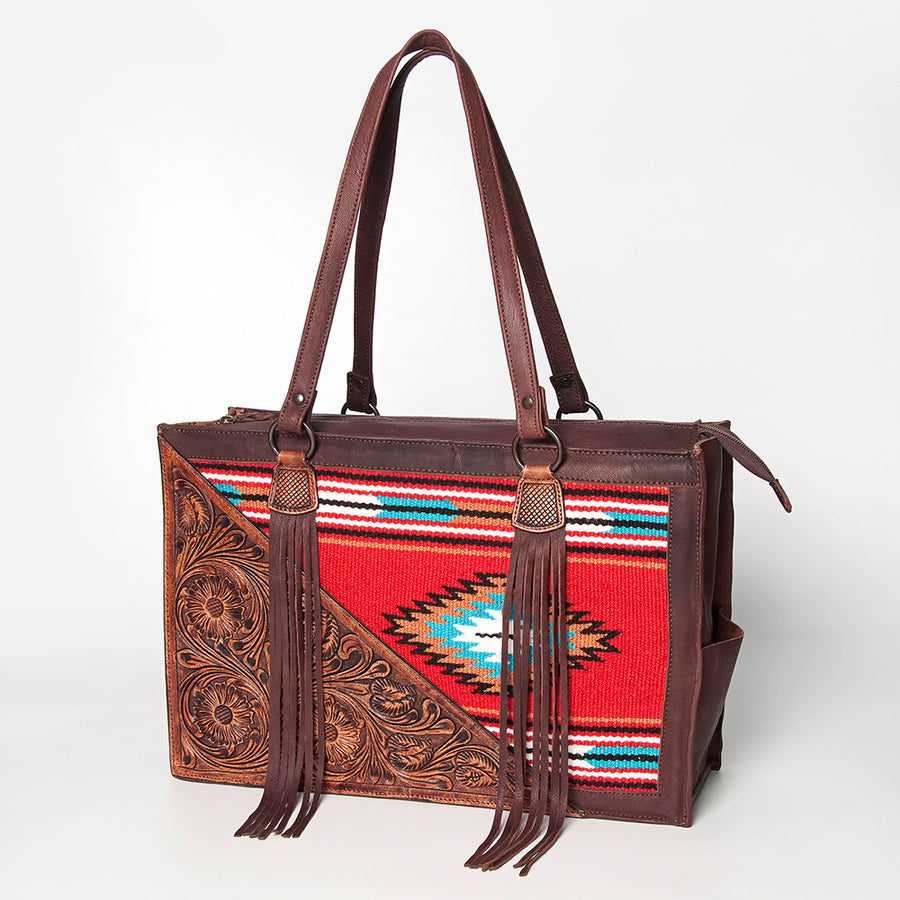 American Darling Tote Hand Tooled Saddle Blanket Genuine Leather Western Women Bag Handbag Purse | Travel Bags - Uhorse