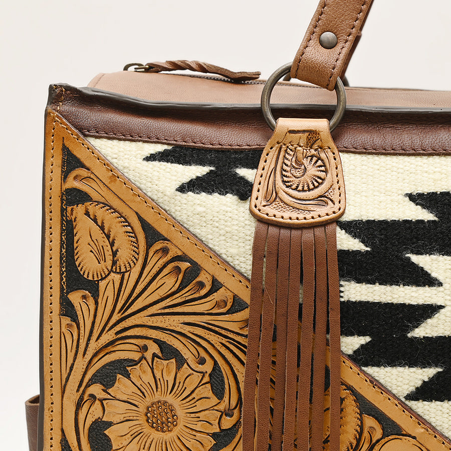 American Darling Tote Hand Tooled Hair on Genuine Leather Western Women Bag Handbag Purse | Travel Bags College Casual