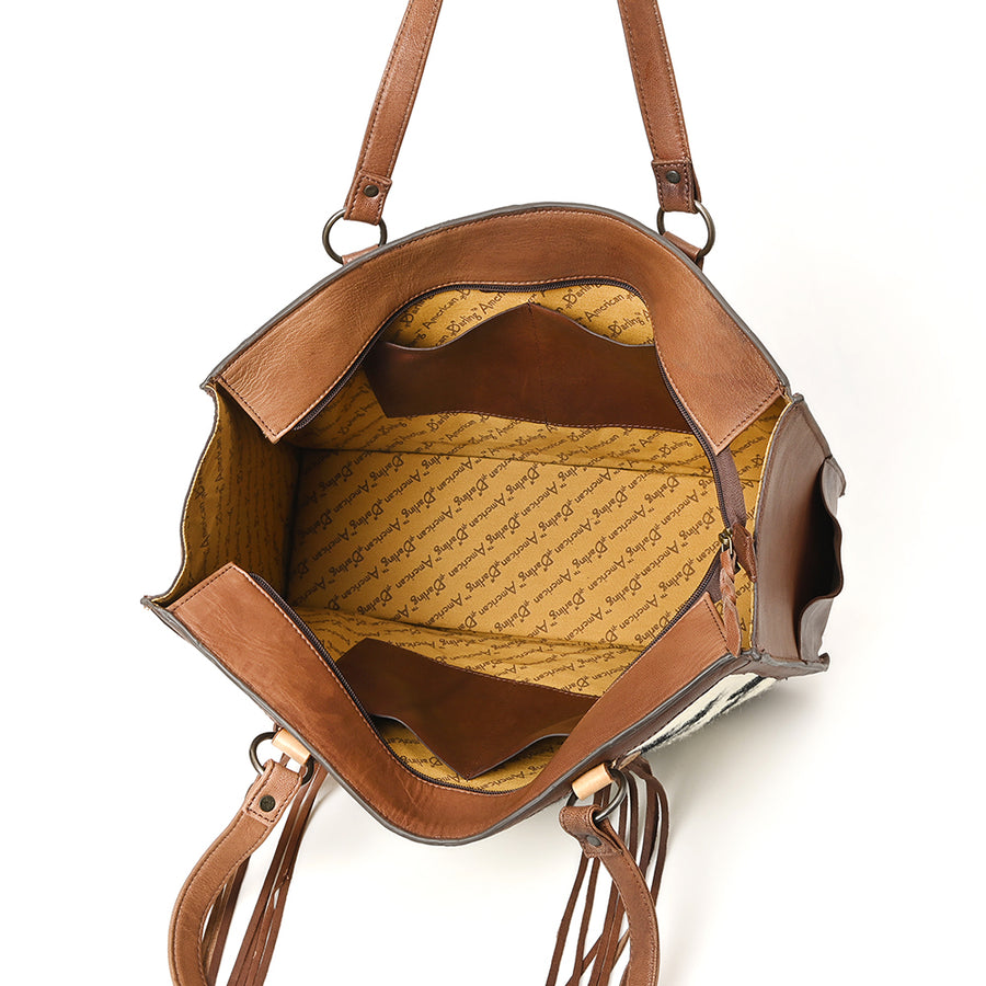 American Darling Tote Hand Tooled Hair on Genuine Leather Western Women Bag Handbag Purse | Travel Bags College Casual