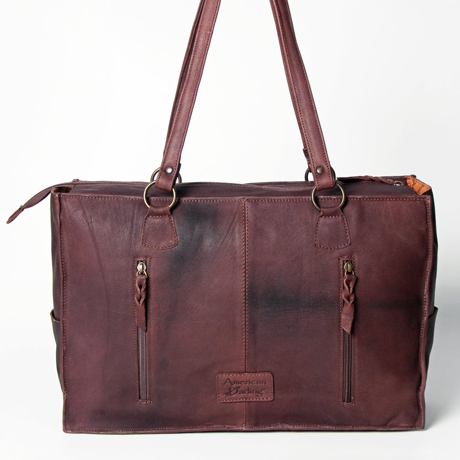 American Darling Tote Hand Tooled Hair on Genuine Leather Western Women Bag Handbag Purse | Travel Bags College Casual