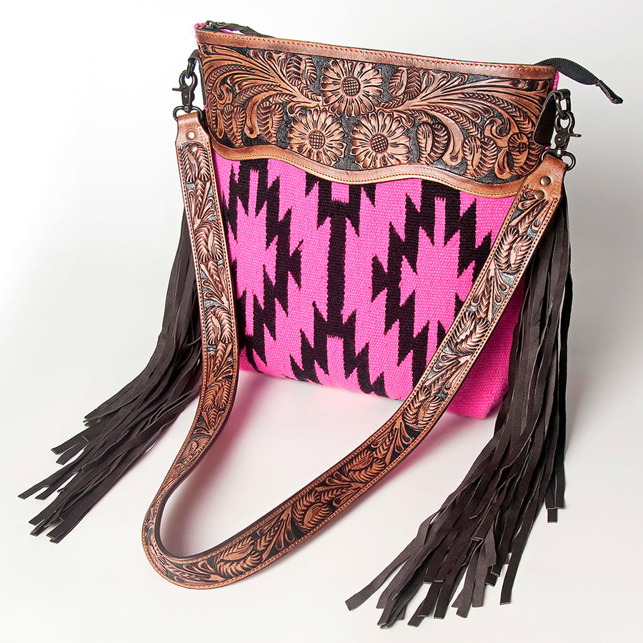American Darling Signature Crossbody Hand Tooled Saddle Blanket Genuine Leather Western Women Bag Handbag Purse - Uhorse
