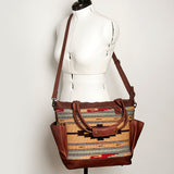 American Darling TOTE Upcycled Wool Genuine Leather women bag western handbag purse