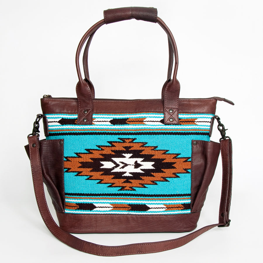 American Darling Tote Saddle Blanket Genuine Leather Western Women Bag Handbag Purse | Travel Bags Cute College Casual for