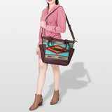 American Darling Tote Saddle Blanket Genuine Leather Western Women Bag Handbag Purse | Travel Bags Cute College Casual for