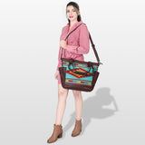 American Darling TOTE Upcycled Wool Genuine Leather women bag western handbag purse