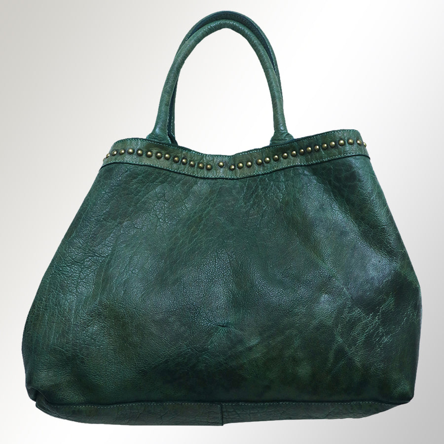 Never Mind Nmbgm108B Tote Vintage Handmade Genuine Cowhide Leather Women Bag Western Handbag Purse