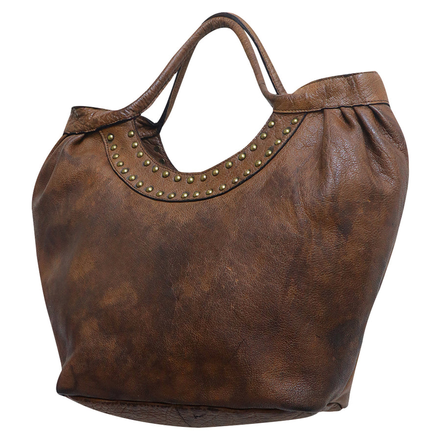 Never Mind Nmbgm101C Tote Vintage Handmade Genuine Cowhide Leather by Hilason – Cowboy and equestrian accessories