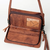 American Darling Organiser Bag Handcrafted from Crocodile Embossed Genuine Leather with YKK Zipper and Detachable Strap