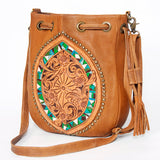 American Darling Bucket Hand Tooled Genuine Leather W. Women Bag | by Hilason – Cowboy and equestrian accessories
