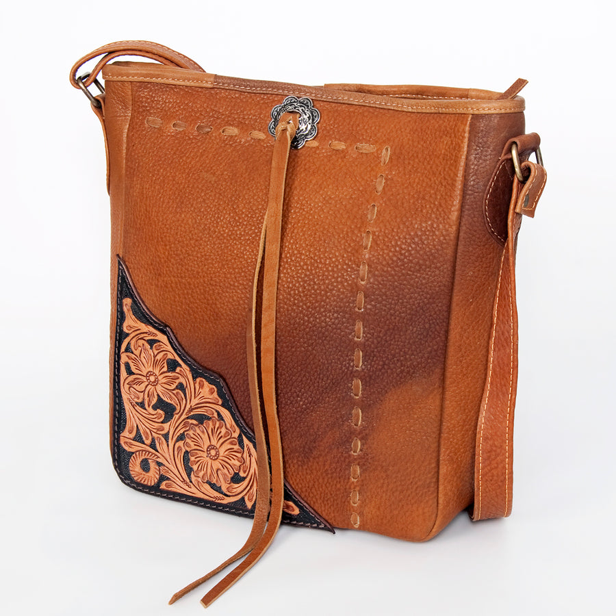 American Darling Cross Body Hand Tooled Hair on-Genuine Leather Western Women Bag Handbag Purse | Crossbody for Cute - Uhorse