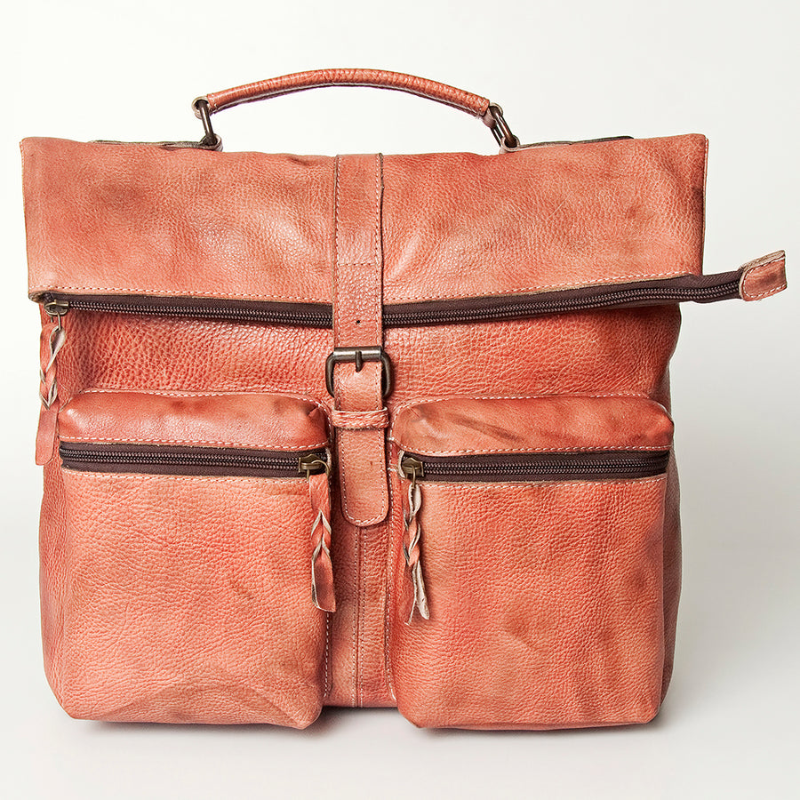 Never Mind Nmbg134C Backpack Vintage Handmade Genuine Cowhide Leather Women Bag Western Handbag Purse