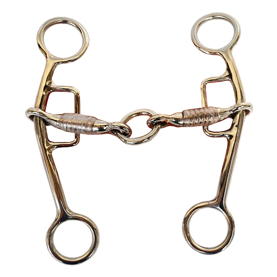 HILASON 5 in Western Stainless Steel Curb Bit with Copper Wrapped Mouthpiece - Uhorse