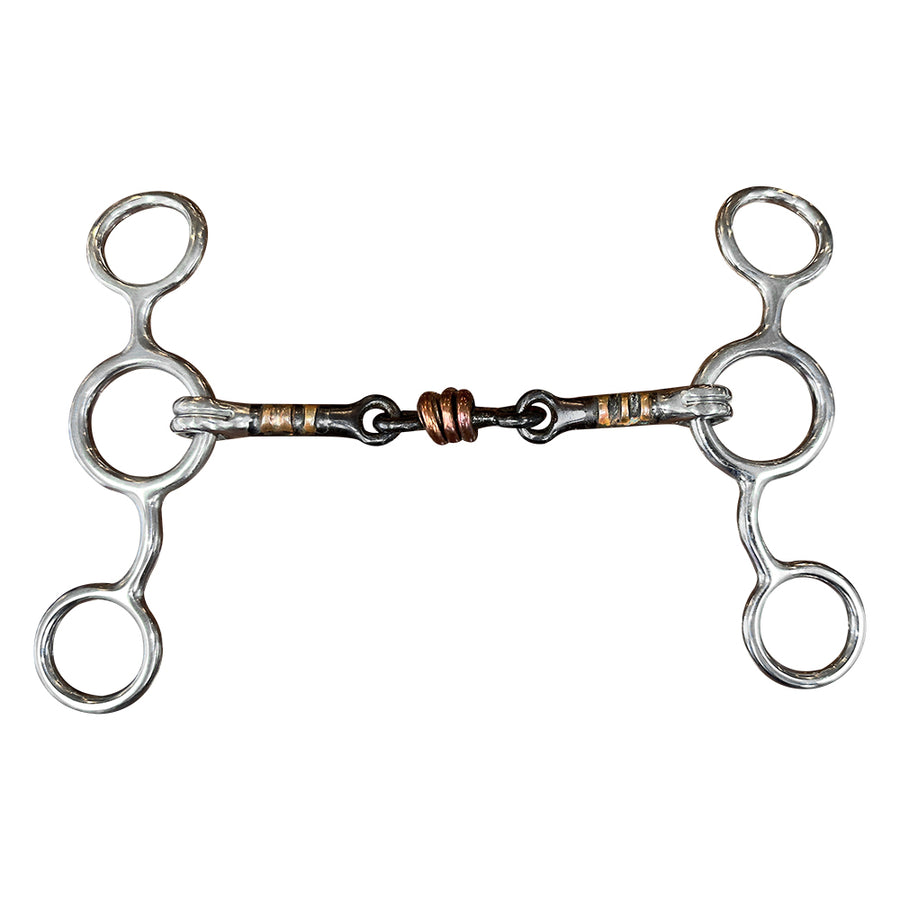 HILASON Western 3 pieces Dogbone with Copper roller links Gag Bit - Uhorse