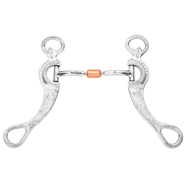 BAR H EQUINE Aluminum Engraved Shank Copper Roller Curb Bit - Uhorse