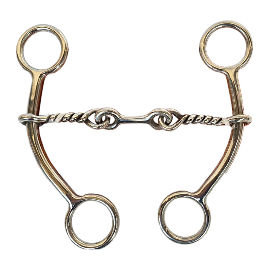 Bar H Equine Dogbone Horse Goostree Twisted Wire 5 In Mouthpiece Curb Bit Stainless Steel - Uhorse