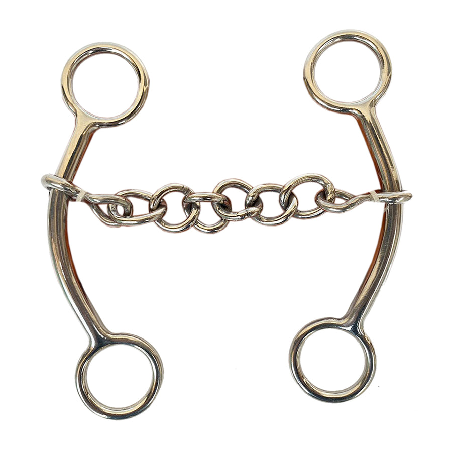 HILASON Western Horse Goostree 5 In Mouthpiece Chain Curb Bit Stainless Steel - Uhorse
