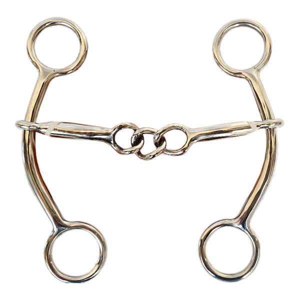 BAR H EQUINE Horse Goostree Twisted Middle 5 In Mouthpiece Curb Bit Stainless Steel - Uhorse