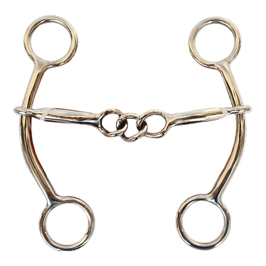 BAR H EQUINE Horse Goostree Twisted Middle 5 In Mouthpiece Curb Bit Stainless Steel - Uhorse