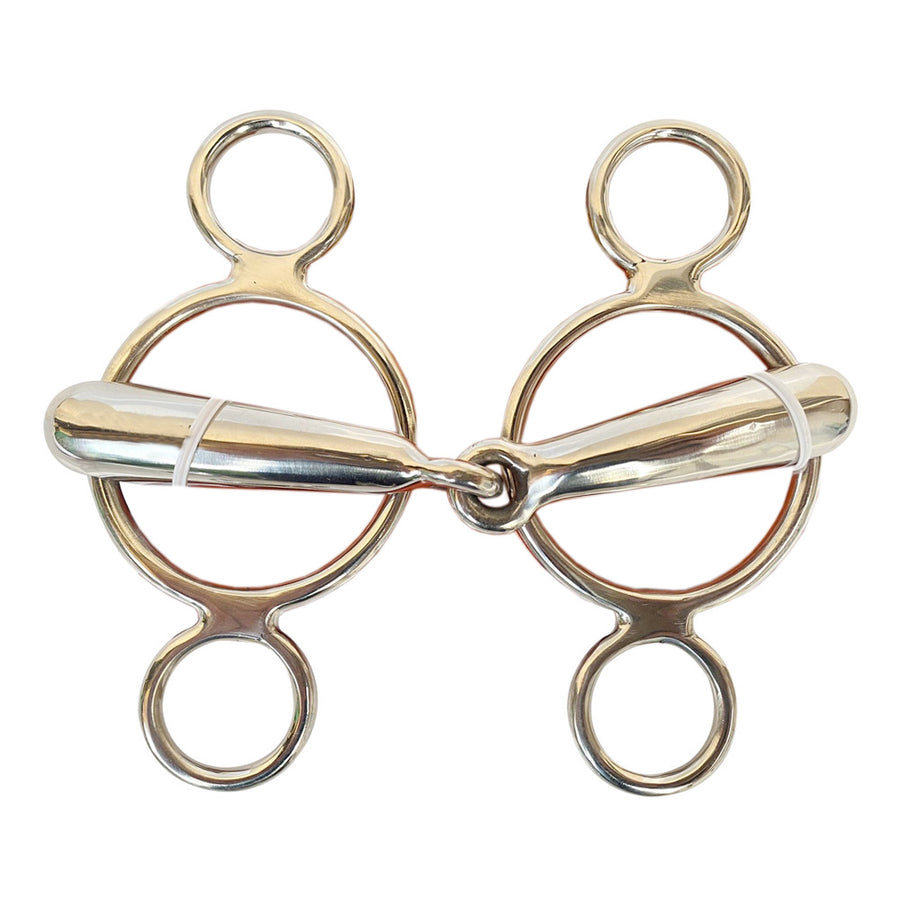 HILASON Western Horse Light Weight Hollow 3 Ring Continental Gag Bit With SS - Uhorse