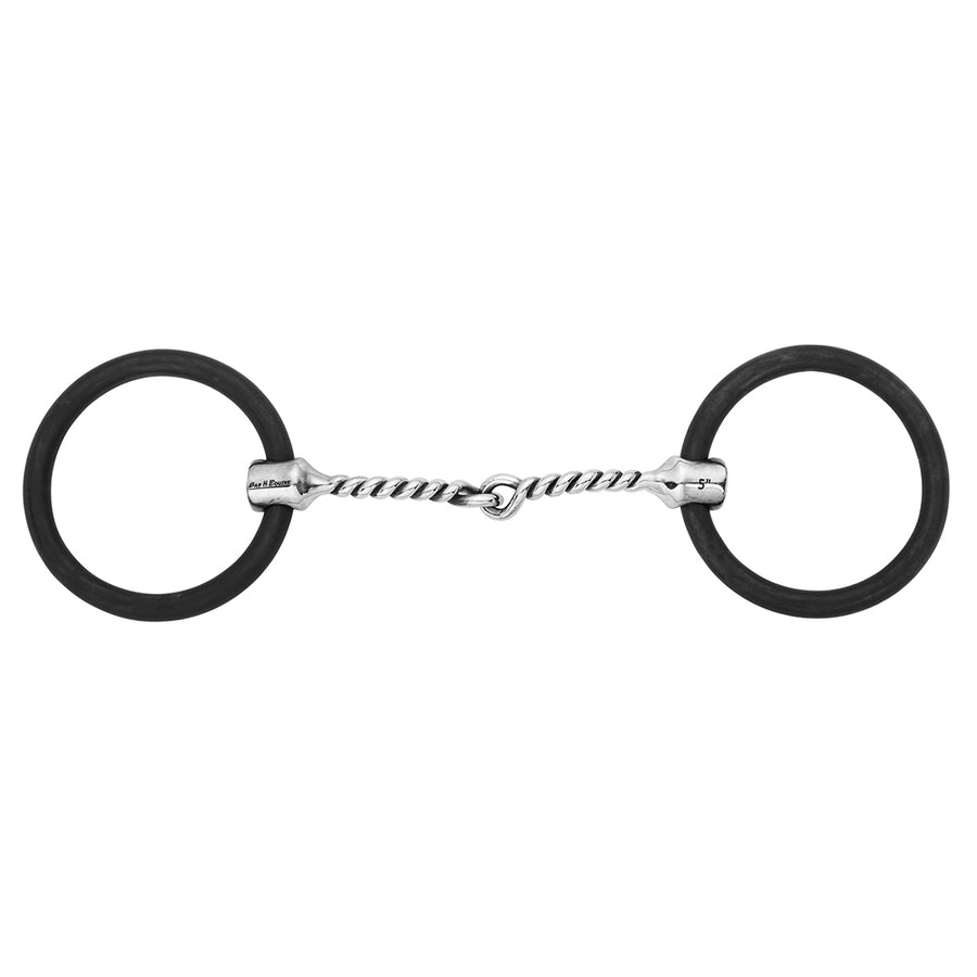 HILASON Weighted O Ring Twisted Wire Snaffle Bit Stainless Steel and Black Sweet Iron - Uhorse