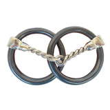 BAR H EQUINE  Western Horse 5 Mouth Weighted O Ring Twisted Stainless Steel Snaffle Bit