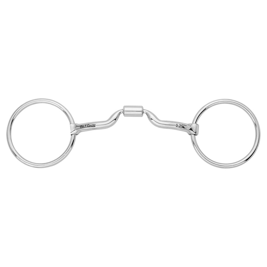 BAR H EQUINE 5-1/4 In Loose O Ring Snaffle with Low Port Comfort Mouthpiece Stainless Steel - Uhorse