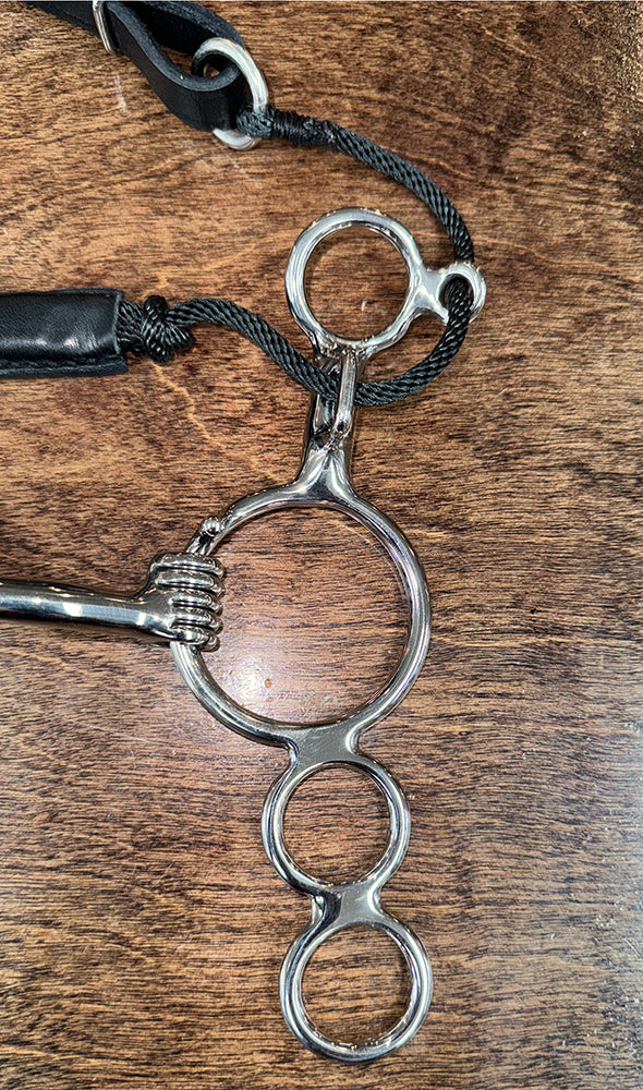 HILASON Western Horse Gag Bit Mouthpiece 5.5 Inch Solid Stainless Metal w/ leather strap