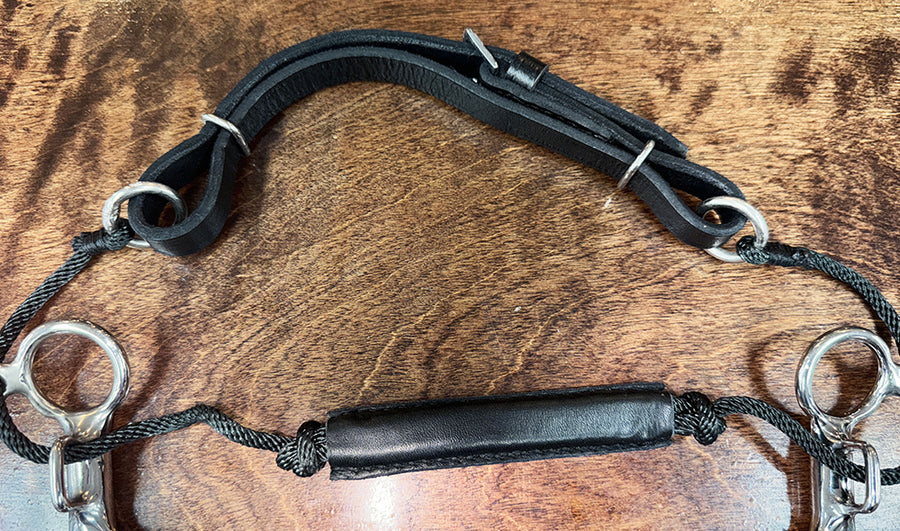 HILASON Western Horse Gag Bit Mouthpiece 5.5 Inch Solid Stainless Metal w/ leather strap