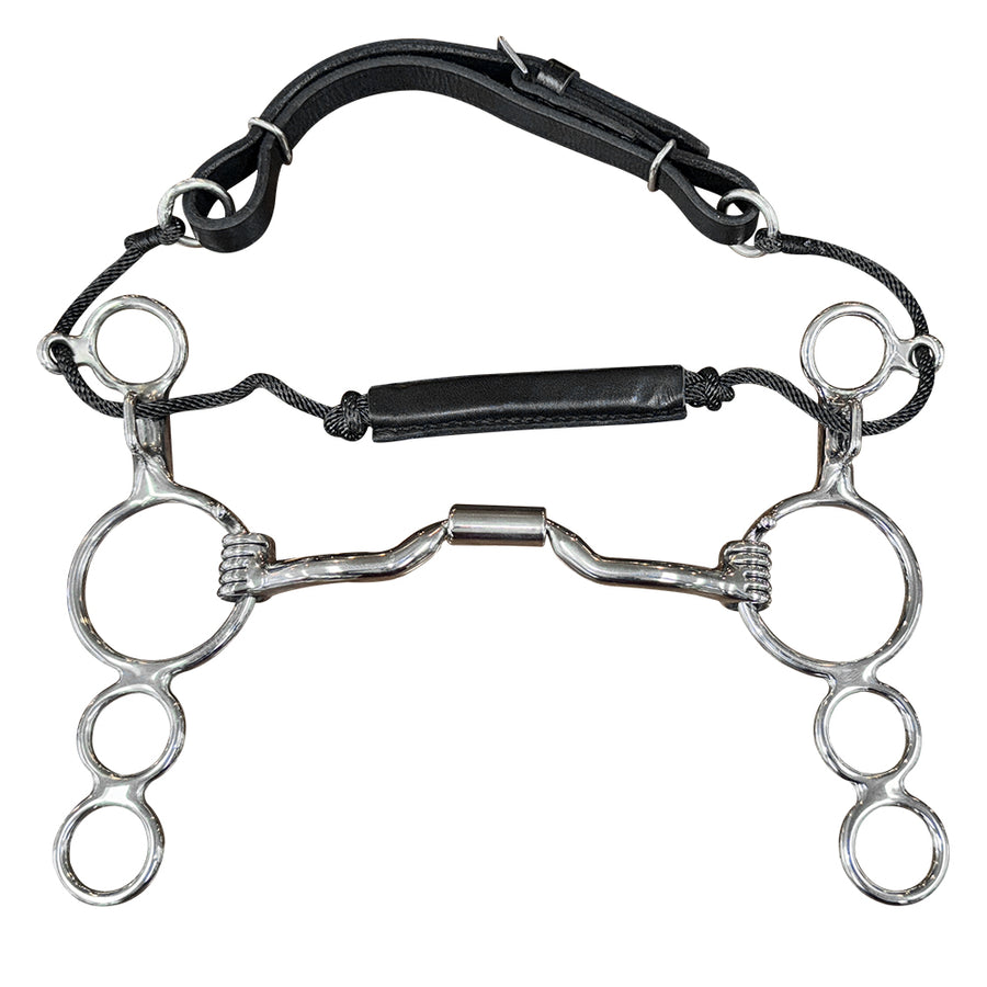 HILASON Western Horse Gag Bit Mouthpiece 5.5 Inch Solid Stainless Metal with leather strap - Uhorse