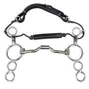 HILASON Western Horse Gag Bit Mouthpiece 5.5 Inch Solid Stainless Metal w/ leather strap
