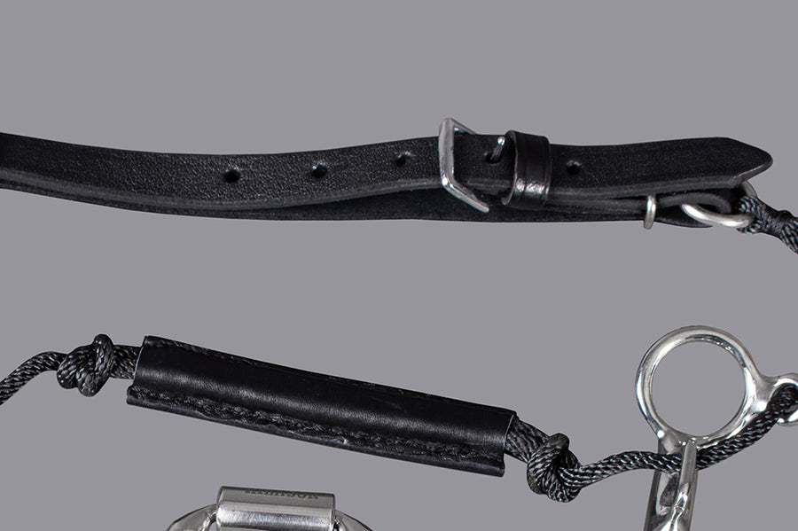 HILASON Med Port Stainless Steel O Ring Combination Elevator Bit w/ leather strap