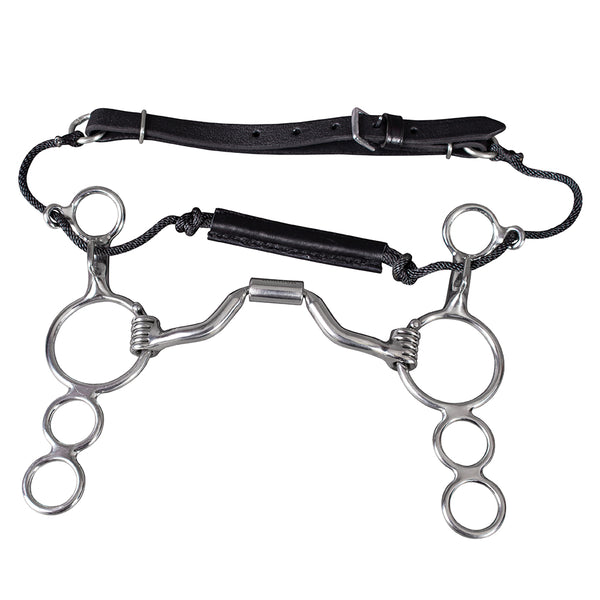 HILASON Med Port Stainless Steel Ring Combination Elevator Bit w/ by Hilason – Cowboy and equestrian accessories