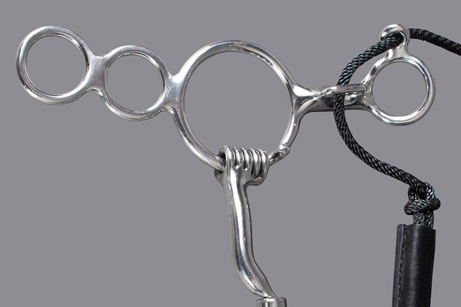Hilason Mouth O Ring Low Port Gag Bit Solid Stainless Steel w/ leather strap | Horse Bits Western Training
