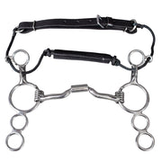 Hilason Mouth O Ring Low Port Gag Bit Solid Stainless Steel w/ leather strap | Horse Bits Western Training