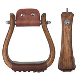 Genuine Leather Tread 2 inch Neck 3 inch Wooden Stirrups