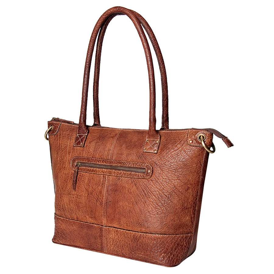 Never Mind Nmbgz119A Tote Vintage Handmade Genuine Cowhide Leather by Hilason – Cowboy and equestrian accessories