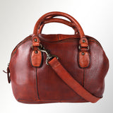 Spaghetti Western Swc124Bcg Tote Vintage Handmade Drum Dyed Genuine European Cowhide Leather Women Bag Western Handbag Purse