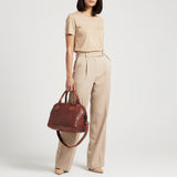 Spaghetti Western Swc124Bcg Tote Vintage Handmade Drum Dyed Genuine European Cowhide Leather Women Bag Western Handbag Purse