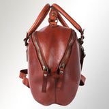 Spaghetti Western Swc124Bcg Tote Vintage Handmade Drum Dyed Genuine European Cowhide Leather Women Bag Western Handbag Purse