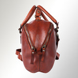 Spaghetti Western Swc124Bcg Tote Vintage Handmade Drum Dyed Genuine European Cowhide Leather Women Bag Western Handbag Purse