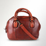 Spaghetti Western Swc124Bcg Tote Vintage Handmade Drum Dyed Genuine European Cowhide Leather Women Bag Western Handbag Purse