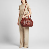 Spaghetti Western Swc126Cg Tote Vintage Handmade Drum Dyed Genuine European Cowhide Leather Women Bag Western Handbag Purse