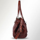 Spaghetti Western Swc126Cg Tote Vintage Handmade Drum Dyed Genuine European Cowhide Leather Women Bag Western Handbag Purse